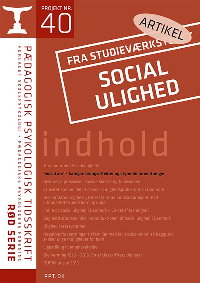 PPT Rød Serie R40: Line Lauritsen: ’Social arv’ – kategoriseringseffekter og styrende forventninger